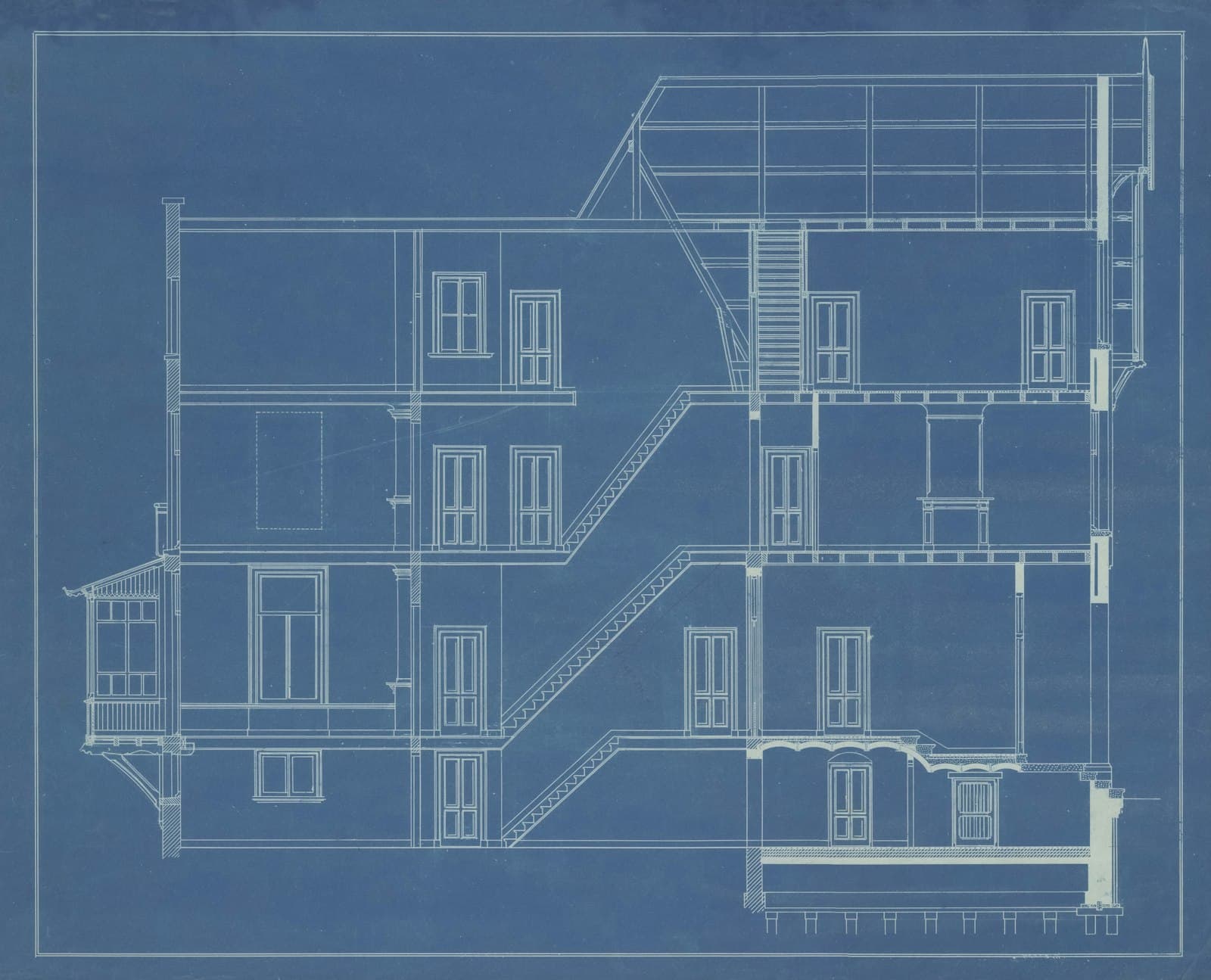 Architectural blueprint drawings of a building